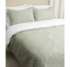 Homesuite Essentials Medallion Matelasse Quilt Set - QUEEN