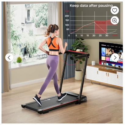 3-in-1 Foldable Treadmill with Removable Desk Workstation Remote Control Black