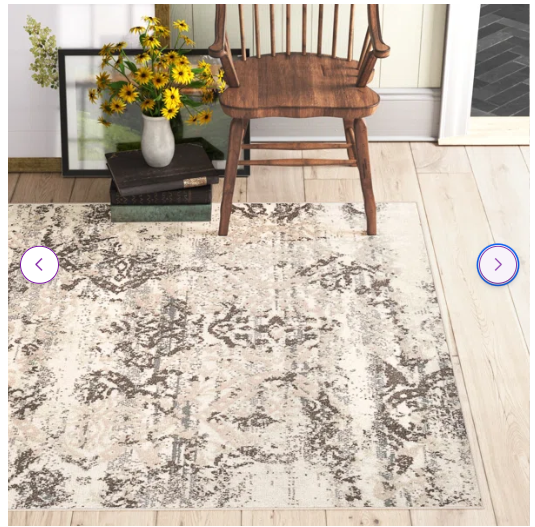 4' x 6' -Shockley Floral & Paisley Area Rug, Beige/Ivory