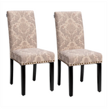 Set of 2 Fabric Printed Side Chairs