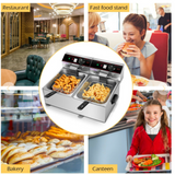 3400W Dual Tank Electric Countertop Deep Fry