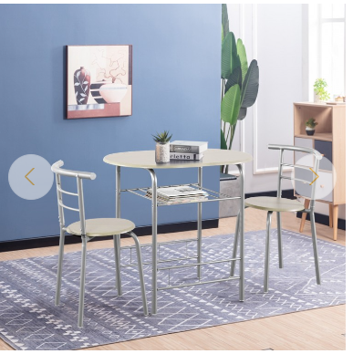 3-Piece Space-Saving Bistro Set for Kitchen and Apartment - Scratch and Dent