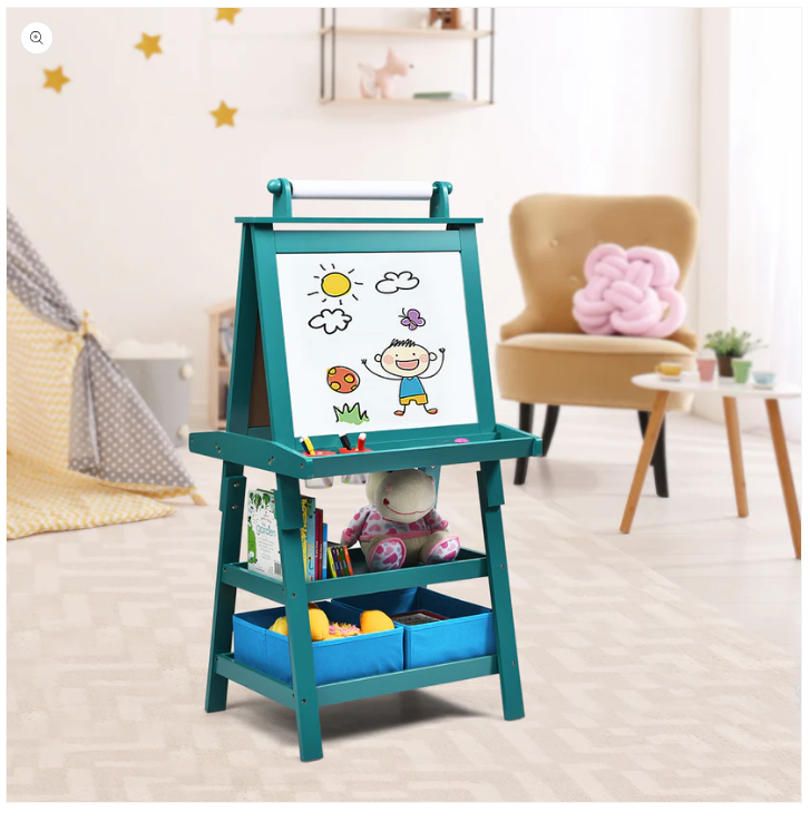 3-in-1 Double-Sided Storage Art Easel, Assembled, Scratch & Dent