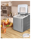 26lbs/24h Portable Countertop Ice Maker Machine with Scoop -Silver