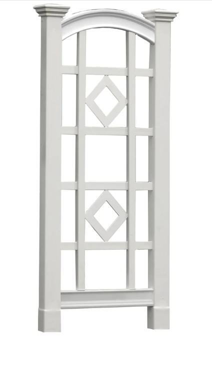 Vinyl 56.25' Arched Wall Trellis - White