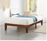 *SPECIAL*-12" Classic Solid Wood Platform Bed Frame w/Wooden Slats, Twin, Antique Espresso