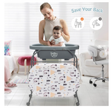 Folding Baby Changing Table with Bathtub and 4 Universal Wheels - Assembly Required