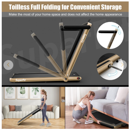 SPECIAL - 2.25HP Folding Treadmill with Remote Control-Gold (Customer Return)