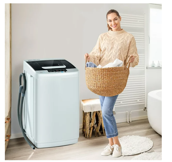 Full-Automatic Laundry Washing Machine 8.8lbs Spin Washer & Air Dryer - Customer Return