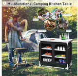 Outdoor Camping Cooking Table with Storage Organizer - Scratch and Dent