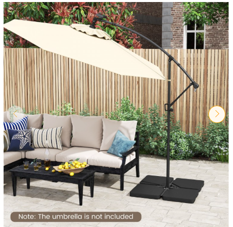 Patio Offset Umbrella Base with Easy-Fill Spouts