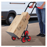 6-Wheels Climbing Stairs Trolley Hand Truck Foldable Steel Load Cart