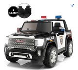 12V 2-Seater Licensed GMC Kids Ride On RC Electric Police Car with Storage Box