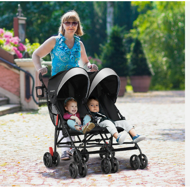 Foldable Twin Baby Double Stroller Ultralight Umbrella Kids Stroller