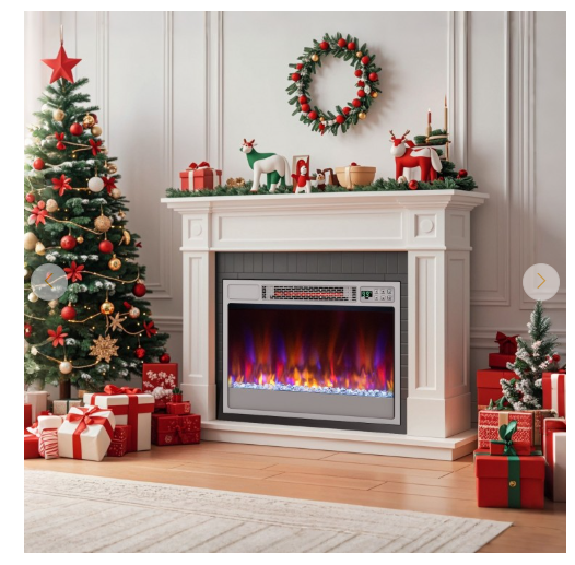 23 Inch 1500W Recessed Electric Fireplace Insert- Silver (No Remote)