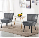 Armless Upholstered Leisure Accent Chair-Gray