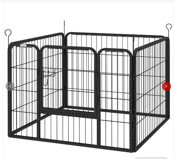PawHut Metal Pet Playpen with Gate Indoor Outdoor for Small Animal (1 Box)