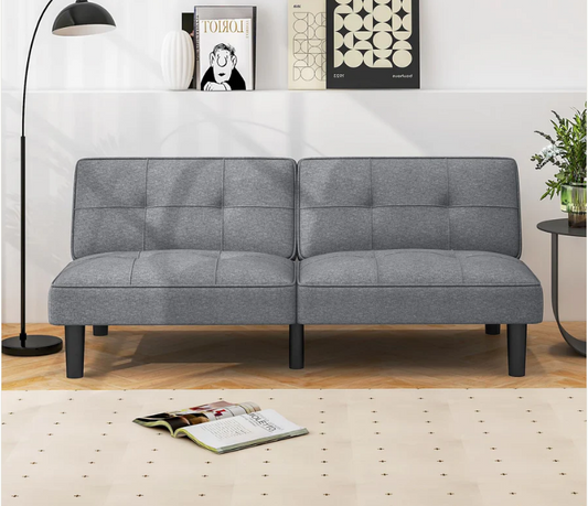 Convertible Futon Sofa Bed, Upholstered Folding Recliner