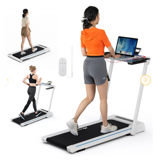 3-in-1 Foldable Treadmill with Removable Desk Workstation and Remote Control (Max 220lbs)