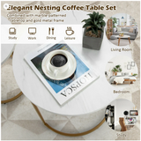 Modern Nesting Coffee Table Set of 2-White