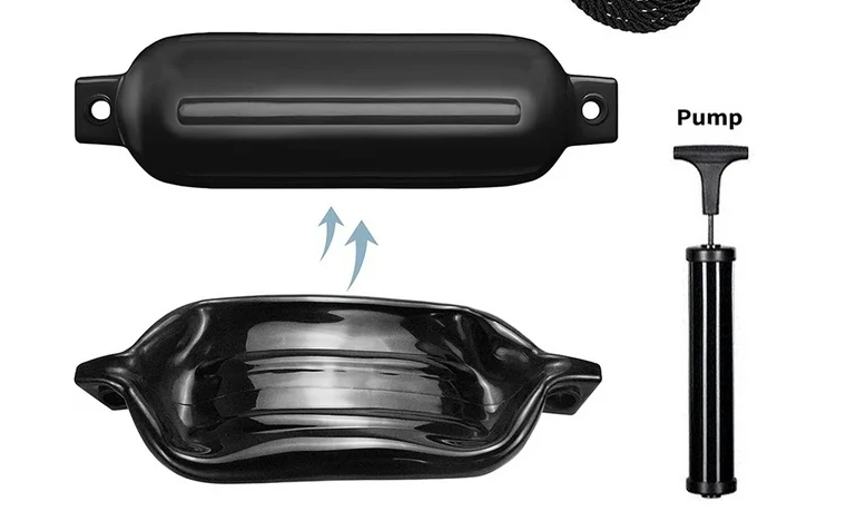 Special - Boat Fenders, 6.5" x 23" Boat Bumpers for Docking with Center Holes, and Air Pump