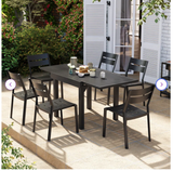 Indoor/Outdoor, Extendable Powder-coated Aluminum Dining Table -  Small Dent