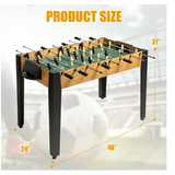 48" Competition Sized Home Recreation Wooden Foosball Table, Unassembled