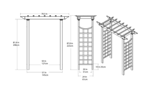 Westhaven 57"L x 24"W x 88"H Vinyl Arbor, White