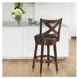 Swivel Stool 24'' Counter Height X-Back Upholstered Dining Chair Kitchen