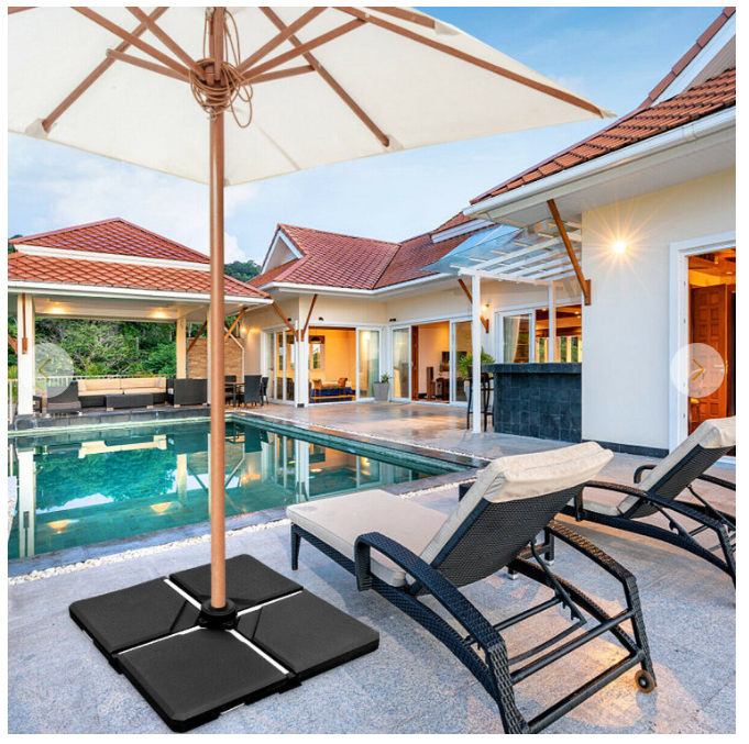 *SPECIAL* - 4 Pieces Square Fillable Patio Umbrella Base Set