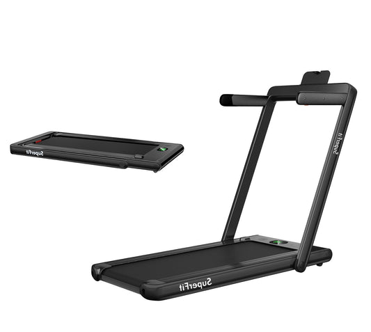 SPECIAL - 2 in 1 2.25HP Folding Treadmill with APP Speaker Remote Control-Black (See Description)