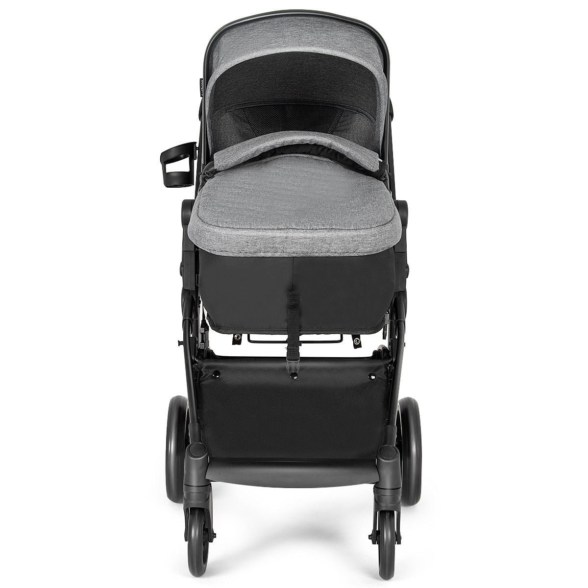 2 in 1 Foldable Pushchair Newborn Infant Baby Stroller-Gray