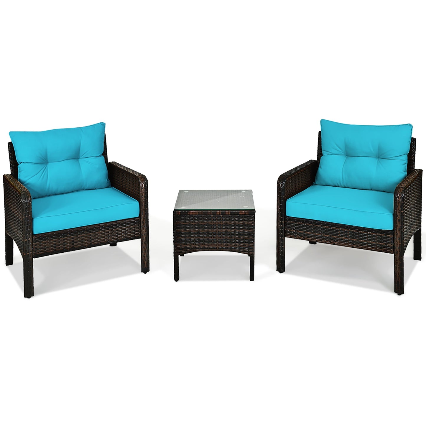 3-Piece Outdoor Rattan Conversation Set *ASSEMBLED*