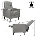 Push Back Recliner Chair, assembled, Grey