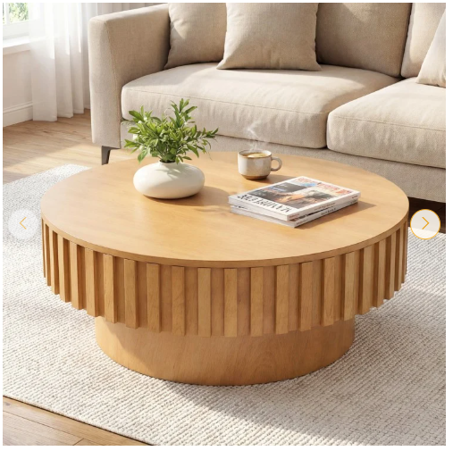 Round Coffee Table with Hidden Compartment