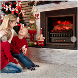 20 Inch Electric Fireplace Heater with Realistic Birchwood Ember Bed