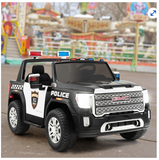 12V 2-Seater Licensed GMC Kids Ride On RC Electric Police Car with Storage Box