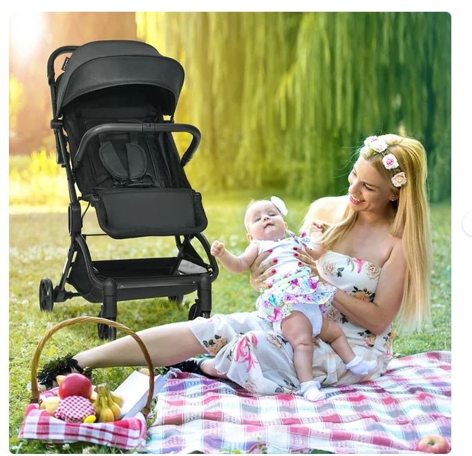 Foldable Compact Travel Stroller Baby Carriage with Pop Out Sun Visor, Scratch and Dent
