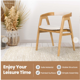 Bamboo Upholstered Dining Chair with Curved Back