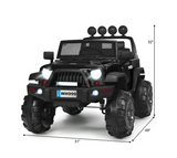 12V Kids Ride On Truck with Remote Control and Double Magnetic Door-Black