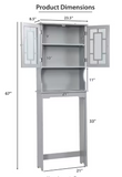 Over-the-Toilet Storage Cabinet Organizer with Doors and Shelves