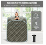 Portable Steam Sauna w/ 9-gear Adjustable Temperature & Herbal Box Grey