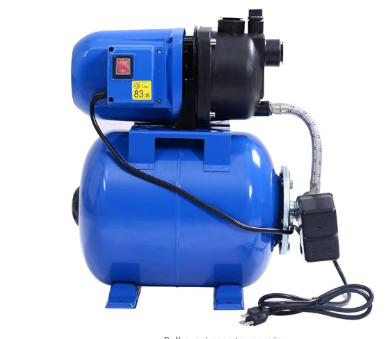 Shallow Well Pump & Pressure Tank, 1000GPH Garden Water Pump Jet Pressurized for Home Irrigation Garden Lawn, 1200W (Blue)