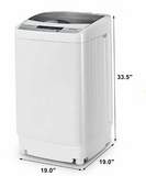 Full-Automatic Portable Compact Washing Machine 1.34 Cu.ft, 12 LBS, Spin Washer Drain Gray