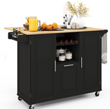 Rolling Kitchen Island Cart with Drop-Leaf Countertop ad Towel Bar - Scratch and Dent