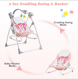 2 in 1 Baby Swing and Bouncer for Infants with 5 Speed Sway - Pink (Customer Return)