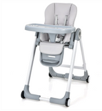 Baby Folding Convertible High Chair with Wheels and Adjustable Height-Gray