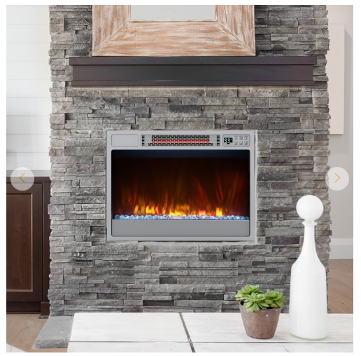 23 Inch 1500W Recessed Electric Fireplace Insert- Silver (No Remote)