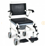 NO TAX, 4-in-1 Bedside Commode Wheelchair with Detachable Bucket