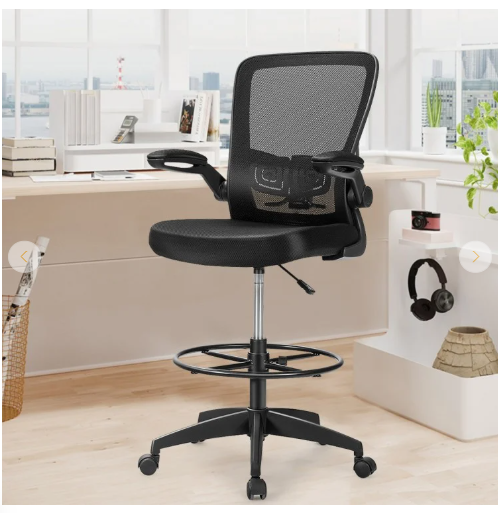 Adjustable Height Mid Back Mesh Drafting Office Chair